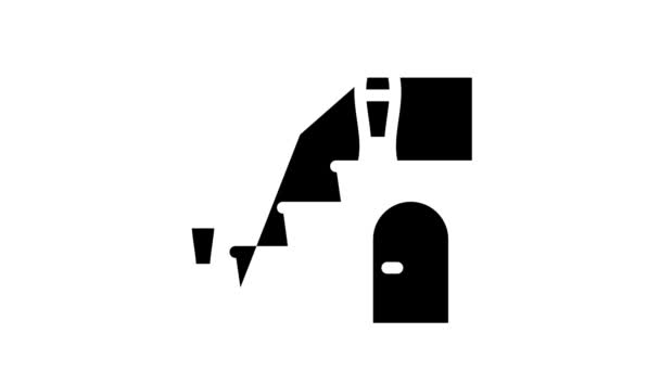 staircase with wardrobe glyph icon animation - Кадри, відео