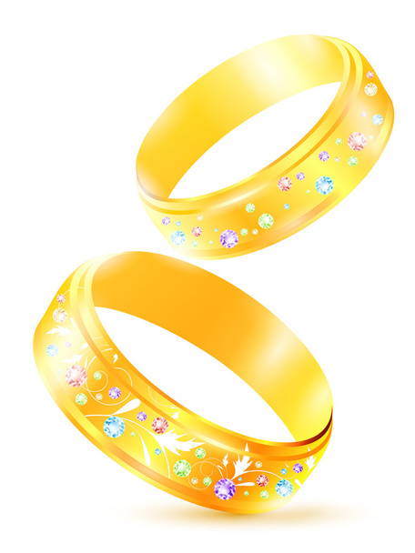 Golden rings - Vector, Image