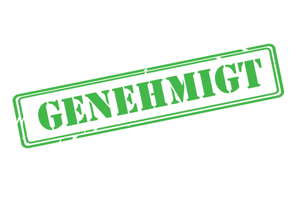 GENEHMIGHT ( approved ) green rubber stamp vector over a white background. - Vector, Image