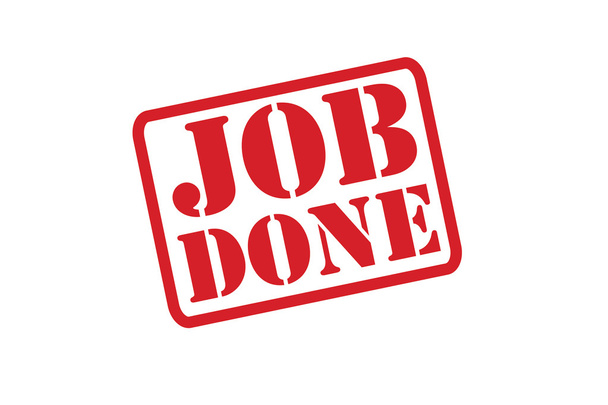 JOB DONE Rubber Stamp vector over a white background. - Vector, Image