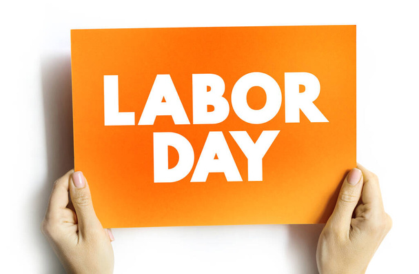 Labor Day text on card, holiday concept background - Zdjęcie, obraz