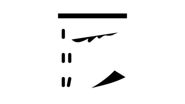 elenco adesivi carta cancelleria icona glyph animazione - Filmati, video