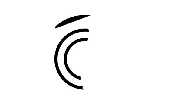 strumento di cancelleria bussola icona glyph animazione - Filmati, video