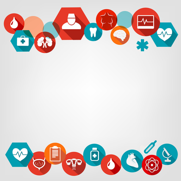 Medical background with colorful icons. Vector.  - Vector, imagen