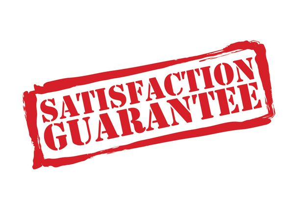 SATISFACTION GUARANTEE red rubber stamp vector over a white background. - Vector, Image