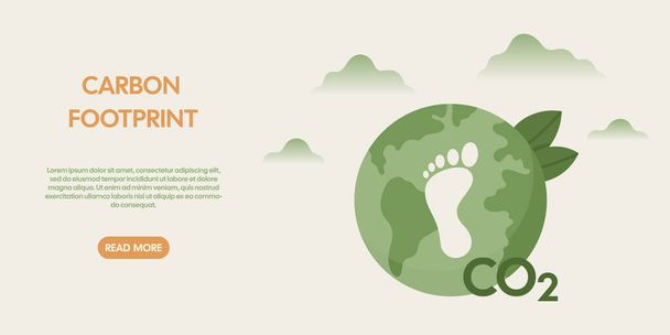 CO2-Fußabdruckkonzept. Nachhaltigkeit, Ökologie und umweltbezogene Vektorillustration.  - Vektor, Bild