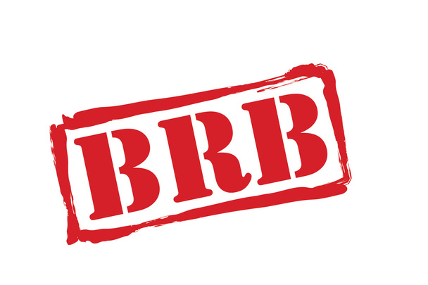 BRB red rubber stamp vector over a white background. - Vector, Image