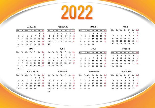 Bello stile onda 2022 nuovo disegno calendario anno - Vettoriali, immagini