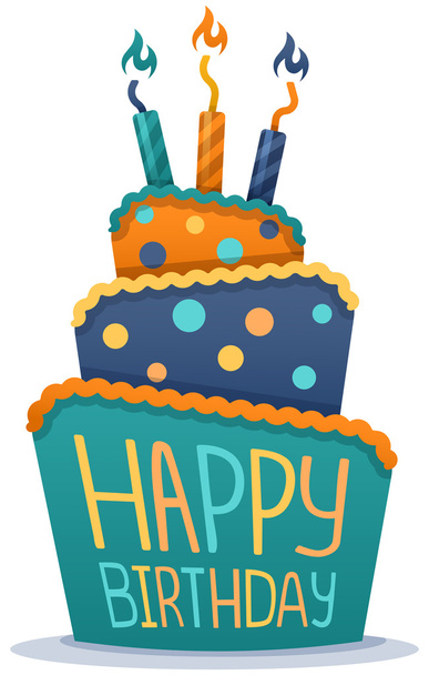 Pastel de cumpleaños feliz - Vector, Imagen