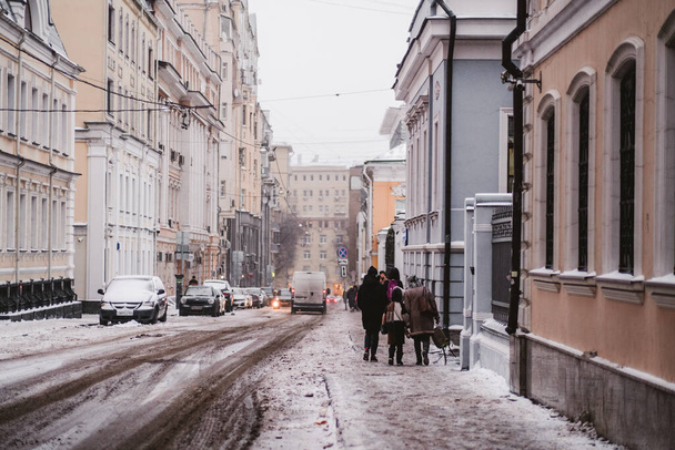 02.12.2021. Russia, Moscow. Snow in Moscow - Photo, Image
