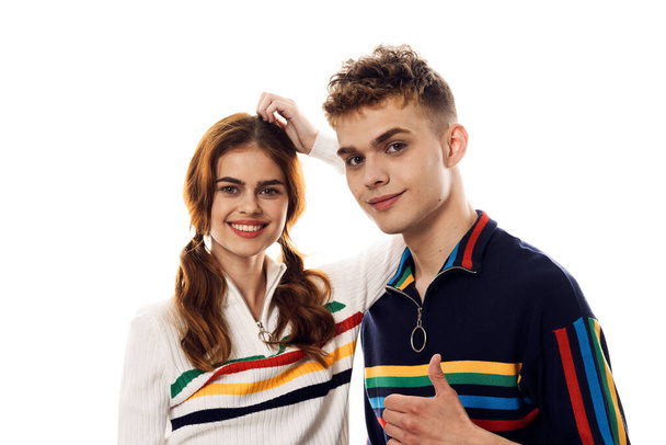 young couple lgbt Flag transgender lifestyle light background - Foto, Bild