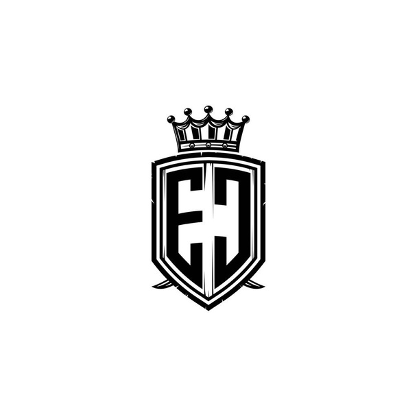 CE Monograma logotipo letra com design simples escudo coroa estilo. Monograma de luxo, monograma de luxo escudo, monograma carta vintage escudo - Vetor, Imagem