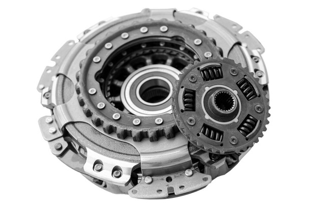 Car clutch kit with automatic transmission on a white background at shallow depth of field - Photo, Image