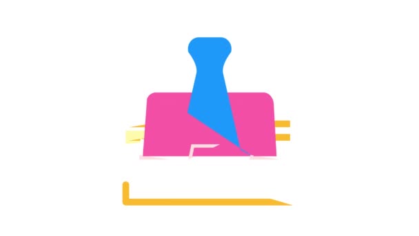 Klem briefpapier kleur pictogram animatie - Video