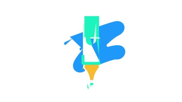 marcador papelería color icono animación - Metraje, vídeo