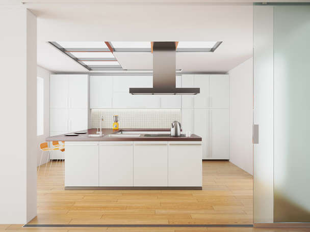 modern fehér konyha - Fotó, kép