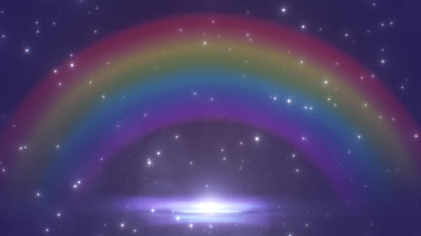 Belle arc-en-ciel espace extérieur aurore et étoiles scintillantes dans le ciel nocturne - 4K sans couture VJ Loop Motion Animation arrière-plan - Séquence, vidéo