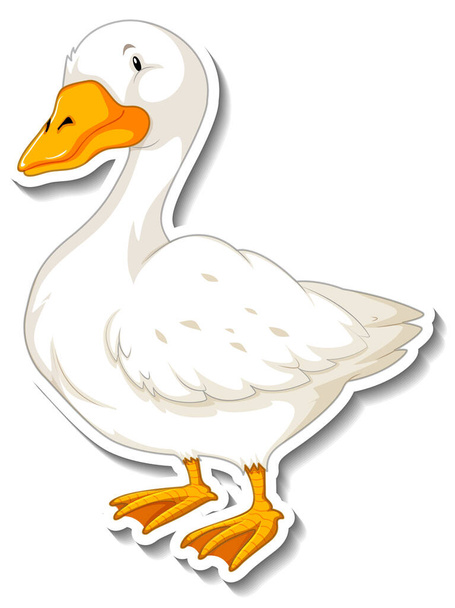 Um animal de pato desenho animado etiqueta ilustração - Vetor, Imagem
