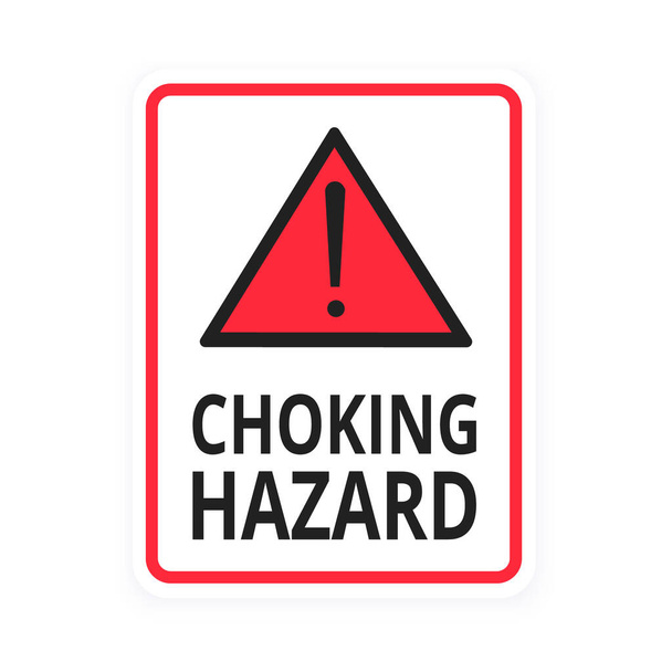 Choking hazard forbidden sign sticker not suitable for children under 3 years isolated on white background. - Vector, Image