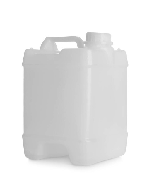 Plastic jerrycan on white background - Foto, afbeelding