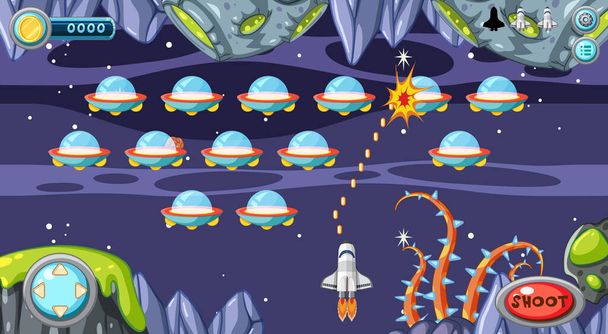 A Game Template Galaxy Space Scene illustration - Vector, Image