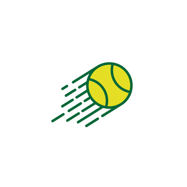 linja värikäs tennis pallo lentää logo symboli kuvake vektori graafinen suunnittelu kuvitus idea luova  - Vektori, kuva