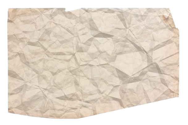 old blank crumpled paper with copyspace isolated on white background - Photo, image