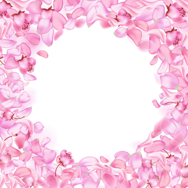 Природа горизонтального фону. Рожеві пелюстки сакури та квіти
. - Вектор, зображення