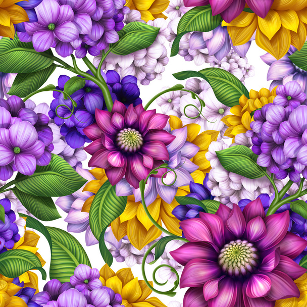 Abstract modern floral seamless pattern - Photo, image