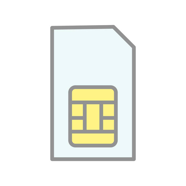 Icona vettoriale leggera riempita della scheda SIM Desig - Vettoriali, immagini
