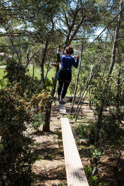 people training in a tree climbing park - Fotografie, Obrázek