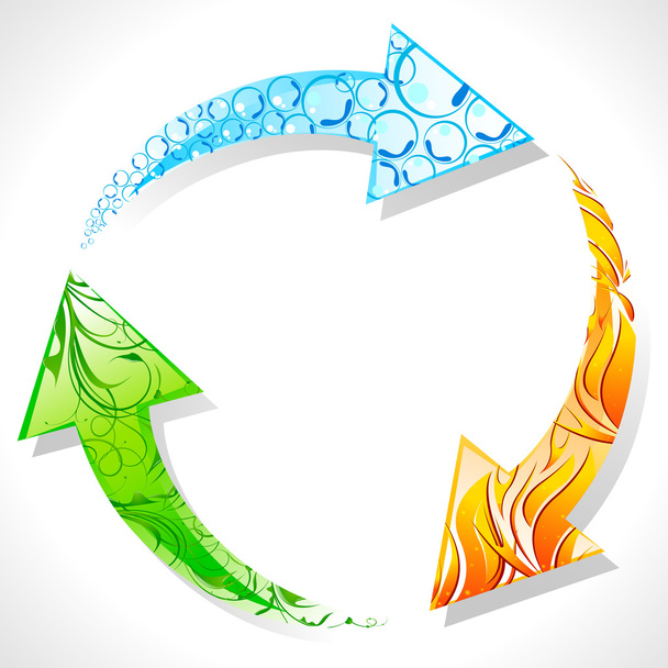 Recycle Symbol with Element of Earth - Vector, Image