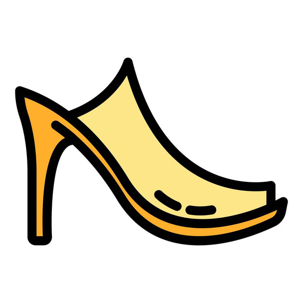 Feet sandals icon color outline vector - Vektor, kép