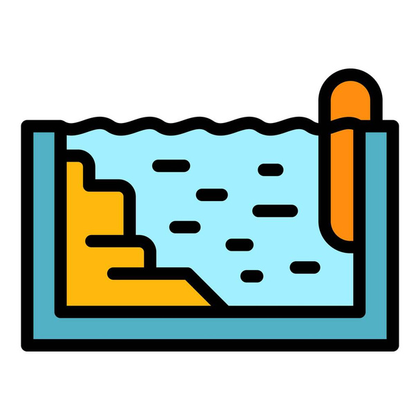 Aqua pool icon color outline vector - Vector, imagen