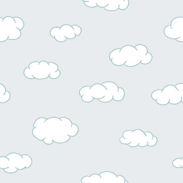Vector seamless background. Blue clouds in the sky - Vector, Imagen