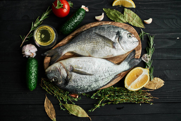 fish ingredients for cooking restaurants sea food - Photo, Image