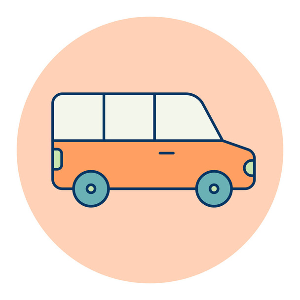 Reptéri transzfer kisbusz, shuttle busz vektor izolált ikon. Grafikon szimbólum utazási és turisztikai weboldal és alkalmazások design, logó, app, UI - Vektor, kép