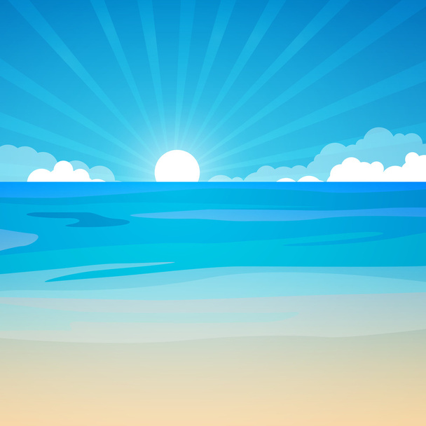 Vector Seascape Background - Vector, Image