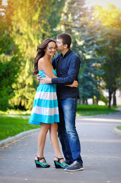 Happy young couple in love at the park.  - Photo, Image