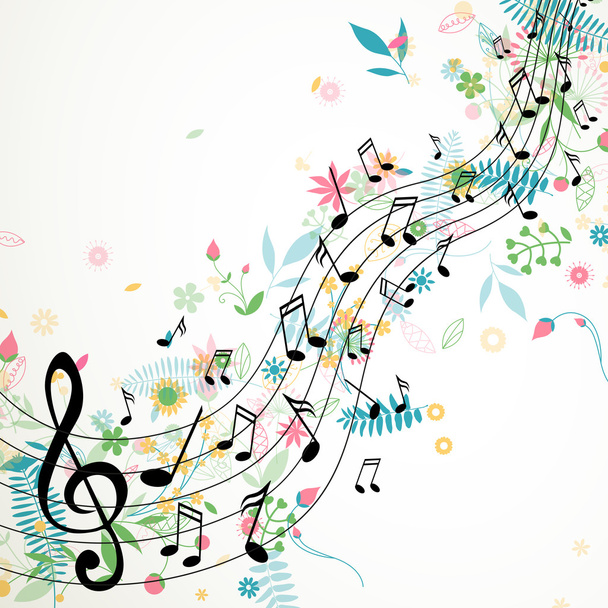 Vector Music Background with Notes - Vector, imagen