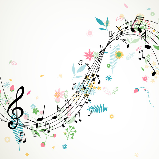 Vector Music Background with Notes - Vecteur, image
