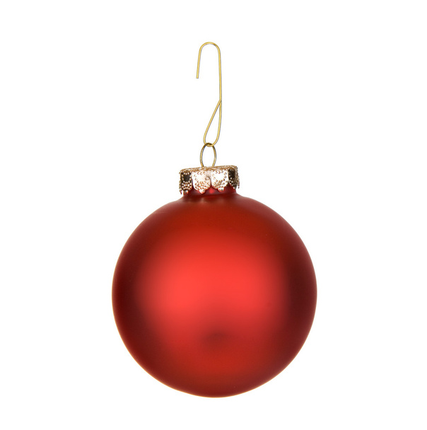 Christmas: Isolated Red Christmas Ornament - Foto, Bild