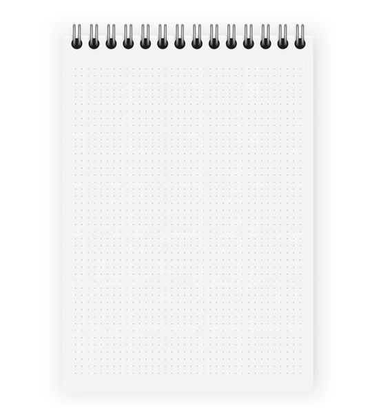 Cuaderno de puntos realistas en blanco - Vector, imagen