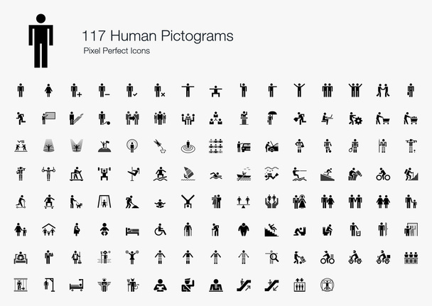 117 Ihmisen kuvake Pikselin täydellinen kuvakkeet
 - Vektori, kuva