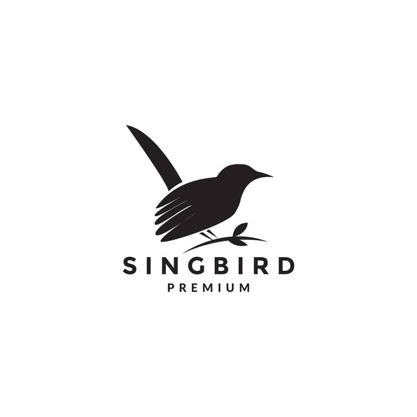 silueta pequeño pájaro en rama símbolo símbolo icono vector gráfico diseño ilustración idea creativa - Vector, Imagen