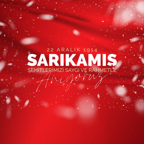 22 grudnia upamiętnienie Sarikamis. (Tłumaczenie: Szacunek i upamiętnienie.) - Wektor, obraz