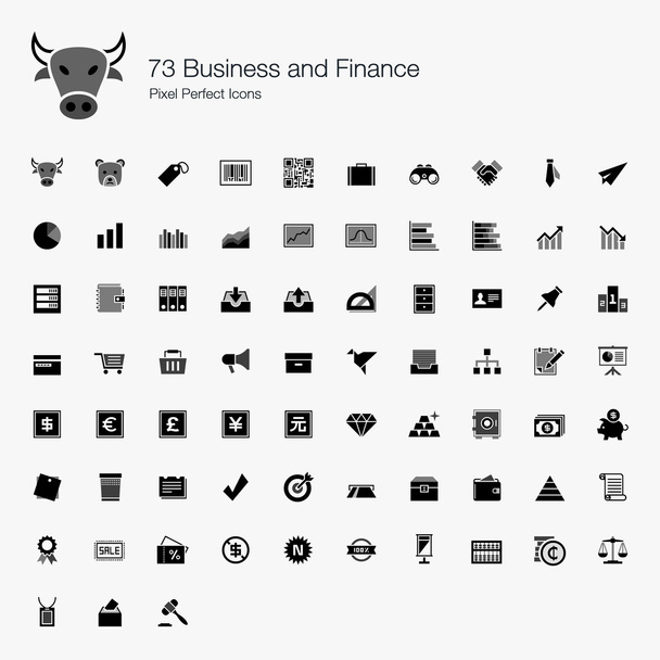 73 επιχειρήσεων και οικονομικών pixel τέλεια εικονίδια - Διάνυσμα, εικόνα
