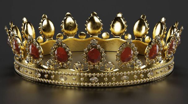 Realistische 3D Render of Royal Crown - Foto, Bild