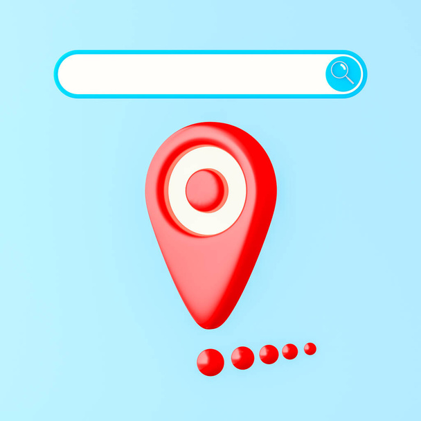 Icône de localisation pour rechercher un endroit. Rendu 3d - Photo, image
