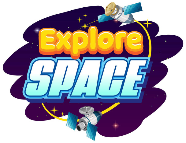 Explorer Espace mot logo design illustration - Vecteur, image